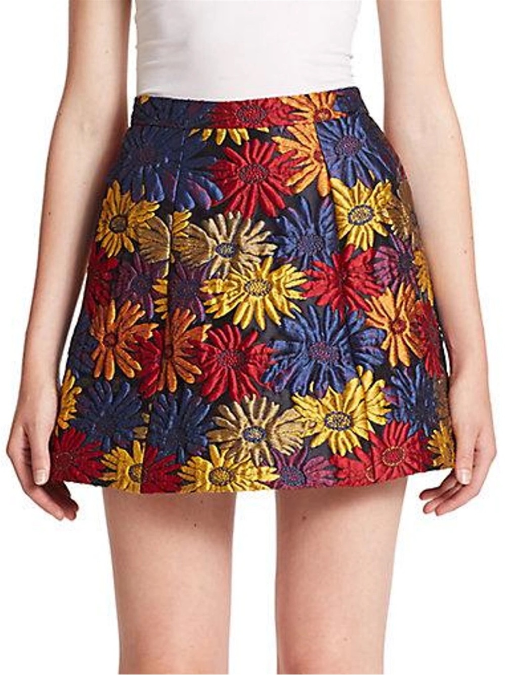 Alice + Olivia Loran Floral Jacquard Mini Skirt — Size 2 - Picture 2 of 8